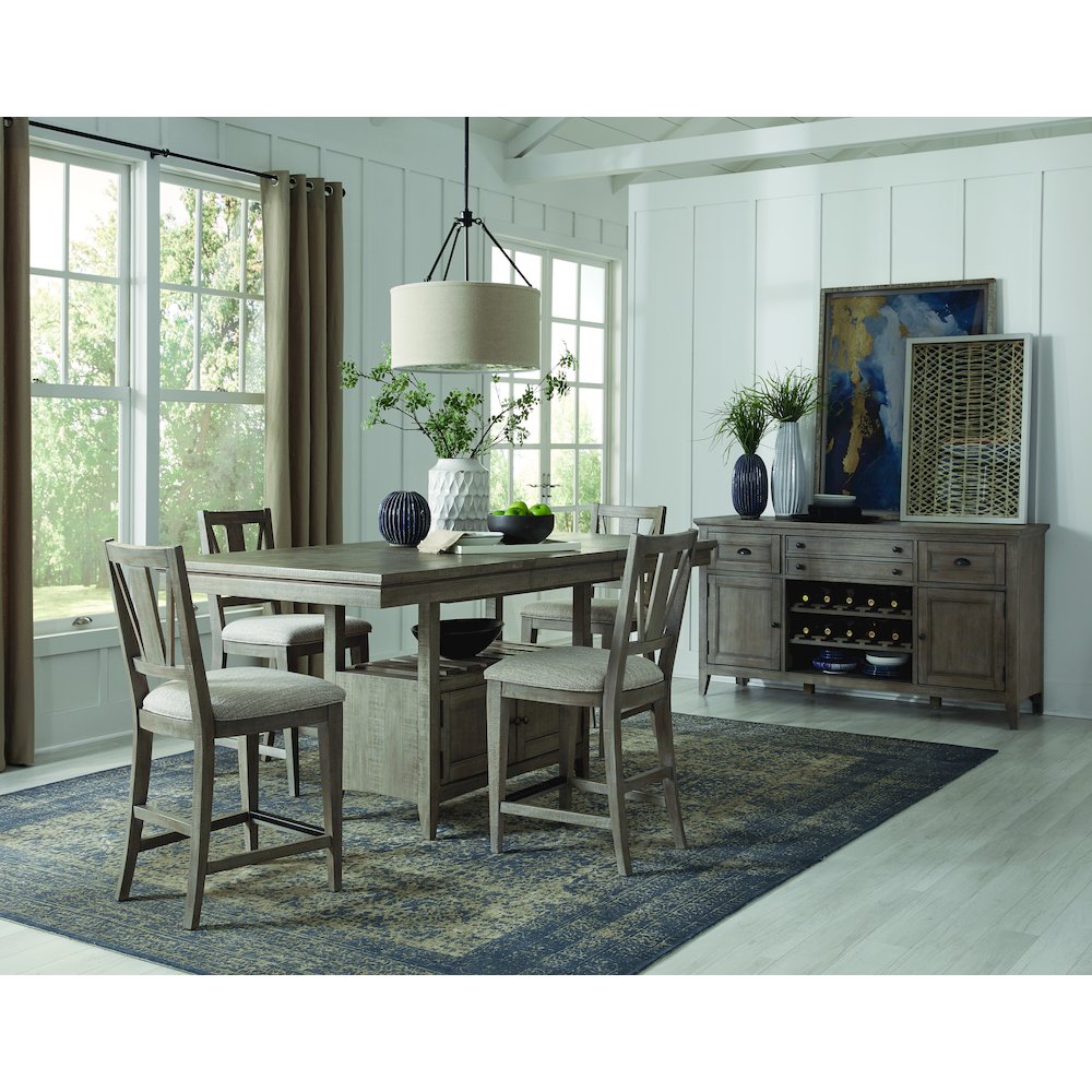 Paxton Place Dovetail Grey Extendable Counter Height Dining Table. Picture 11