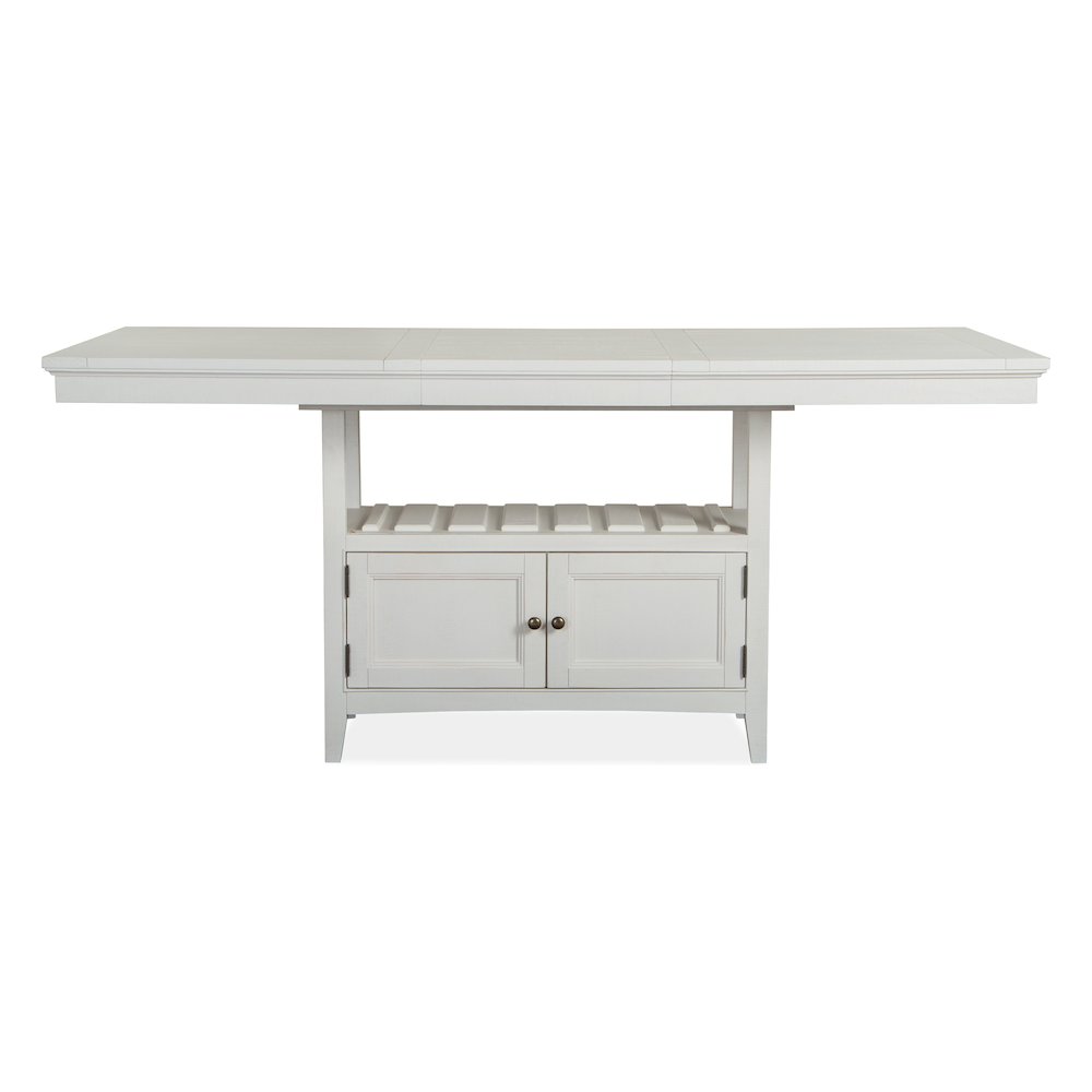 Heron Cove Chalk White And Dovetail Grey Extendable Counter Height Dining Table. Picture 4