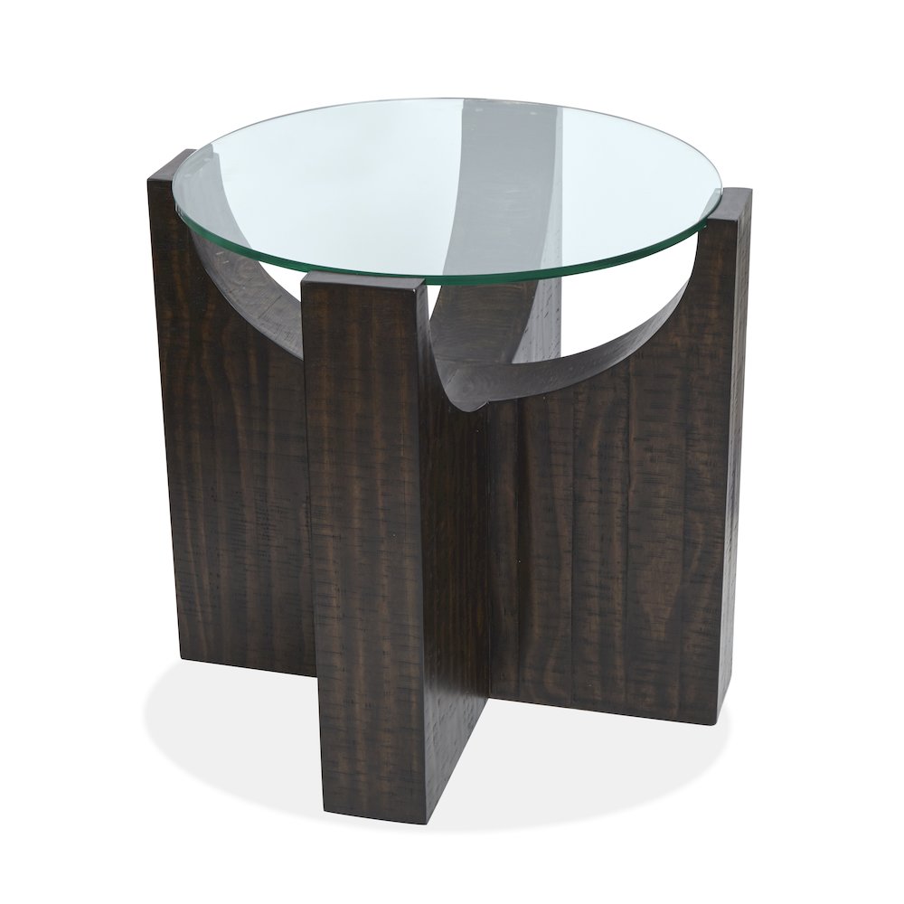 Beckham Rustic Tavern Round Accent Table. Picture 2