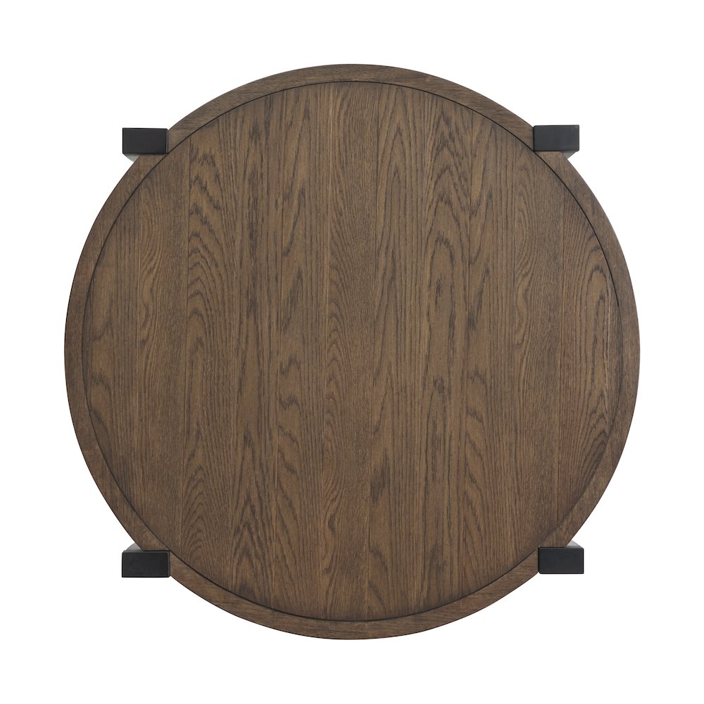 Kaysen Wallaby And Matte Black Round Cocktail Table. Picture 6