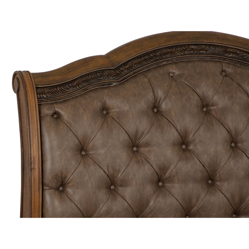 Durango Willadeene Brown Queen Upholstered Sleigh Bed. Picture 3