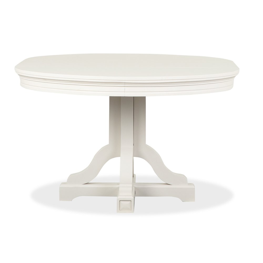 Willowbrook Egg Shell White Extendable 48" Round Dining Table. Picture 4