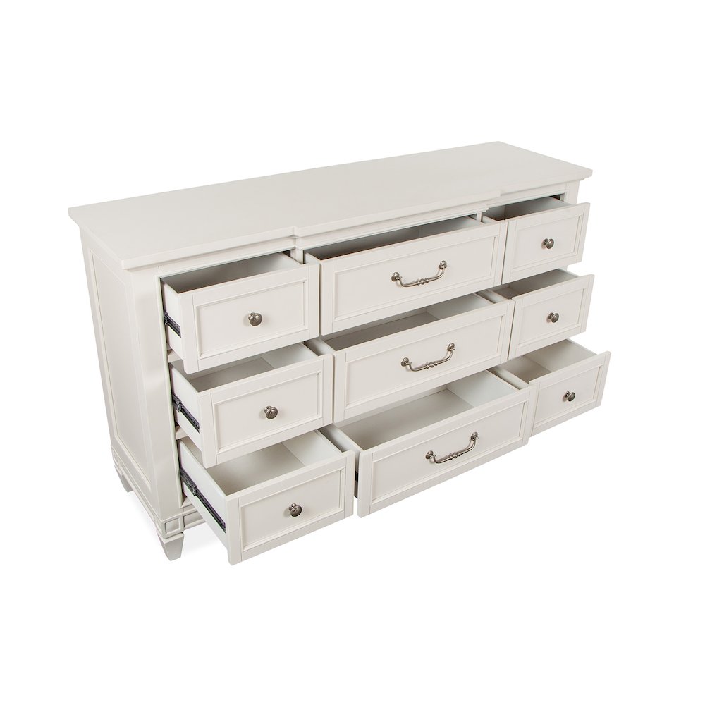 Willowbrook Egg Shell White With Slight Rub Through Drawer Dresser. Picture 5