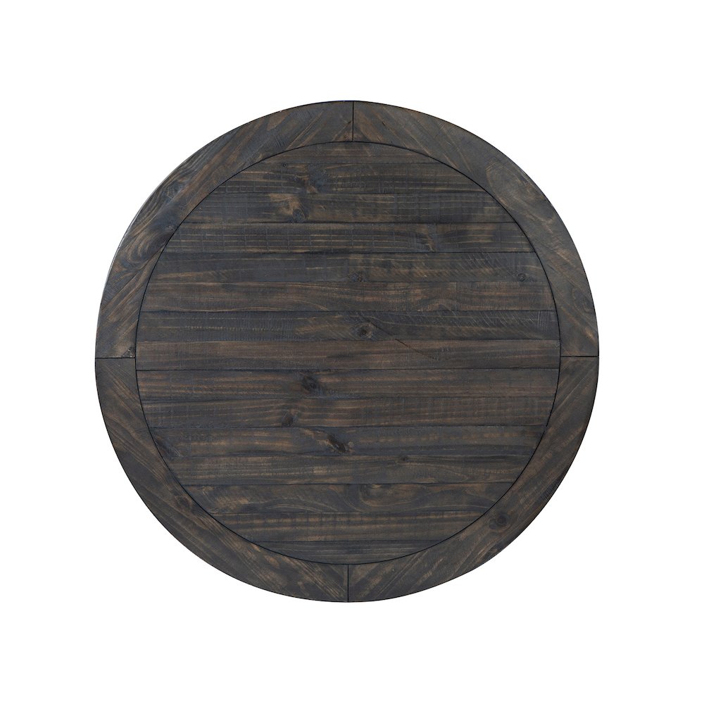 Boswell Peppercorn Round Cocktail Table With Casters. Picture 4