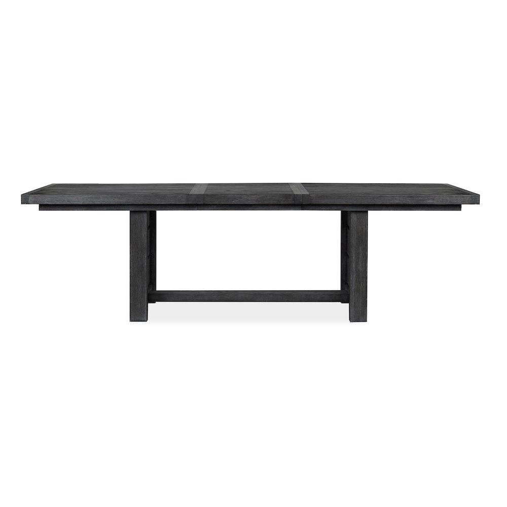 Plum Creek Ravenwood Black Extendable Trestle Dining Table. Picture 3