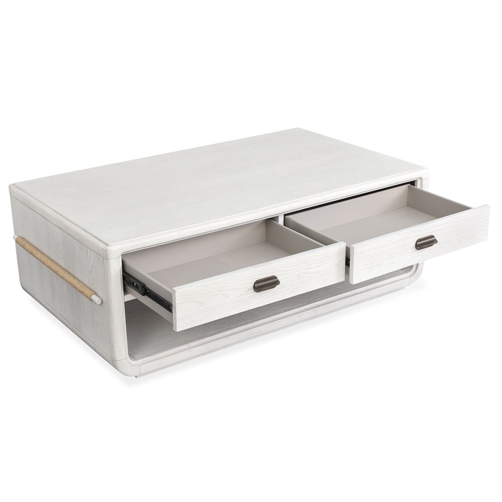 Sunset Cove Moonlight Pearl Rectangular Cocktail Table With Casters. Picture 8