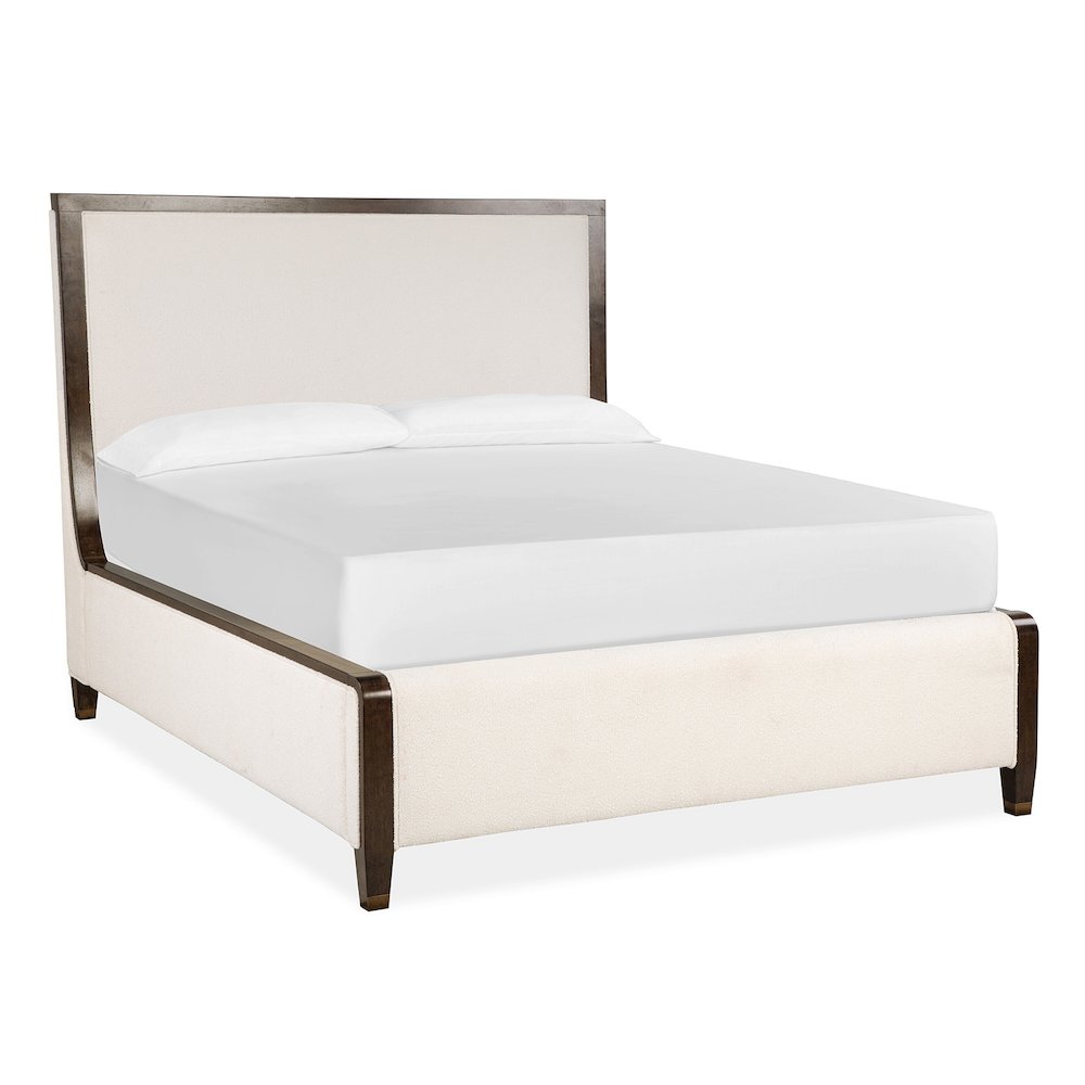 Rowan Espresso Queen Upholstered Panel Bed. Picture 1
