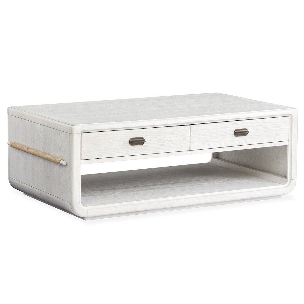 Sunset Cove Moonlight Pearl Rectangular Cocktail Table With Casters. Picture 1