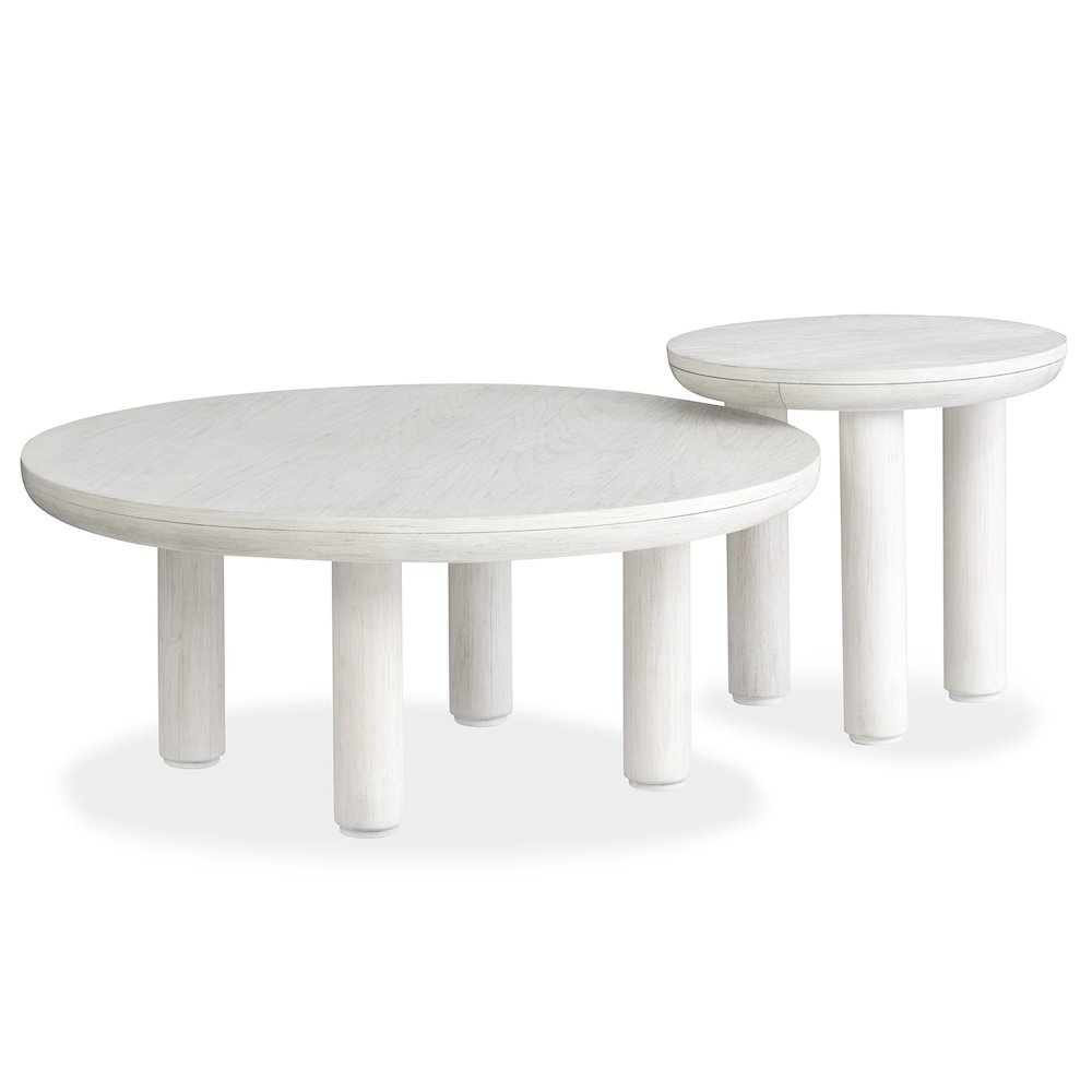 Sunset Cove Moonlight Pearl Nesting Cocktail Table With Casters. Picture 1