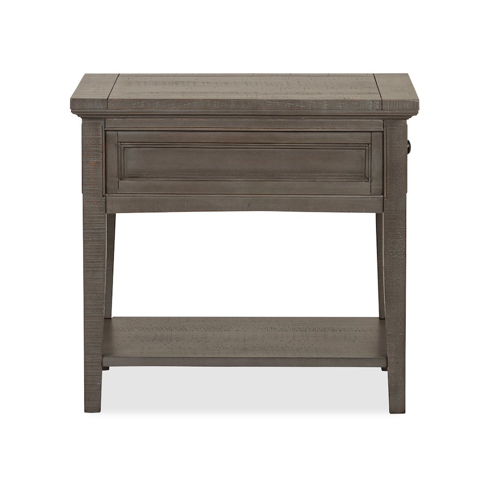 Paxton Place Dovetail Grey Rectangular End Table. Picture 4