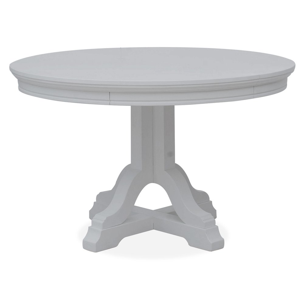 Charleston Harbor Gray Grey Extendable 48" Round Dining Table. Picture 1