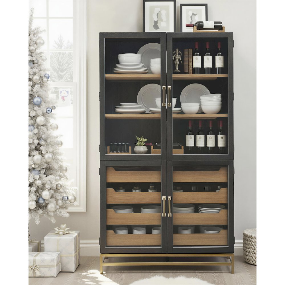 Lindon Coffee Bean Two Tone Cabinet. Picture 11