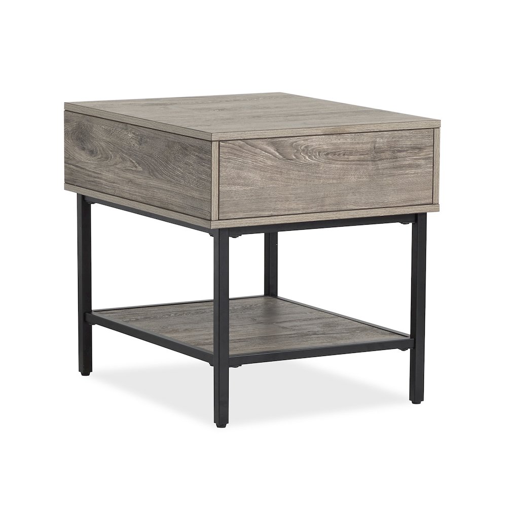 Fenwick Whitetail Brown And Smoke Glass Rectangular End Table. Picture 4