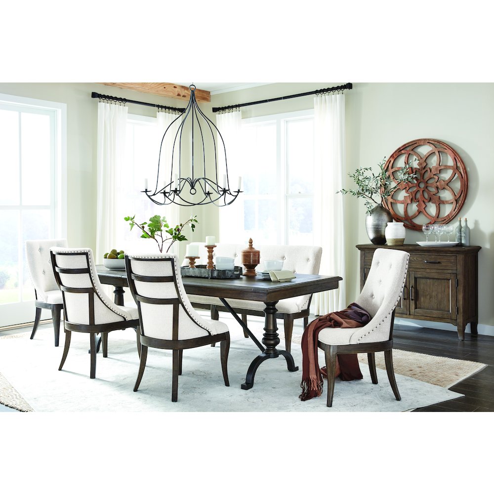 Roxbury Manor Homestead Brown Extendable Rectangular Dining Table. Picture 10