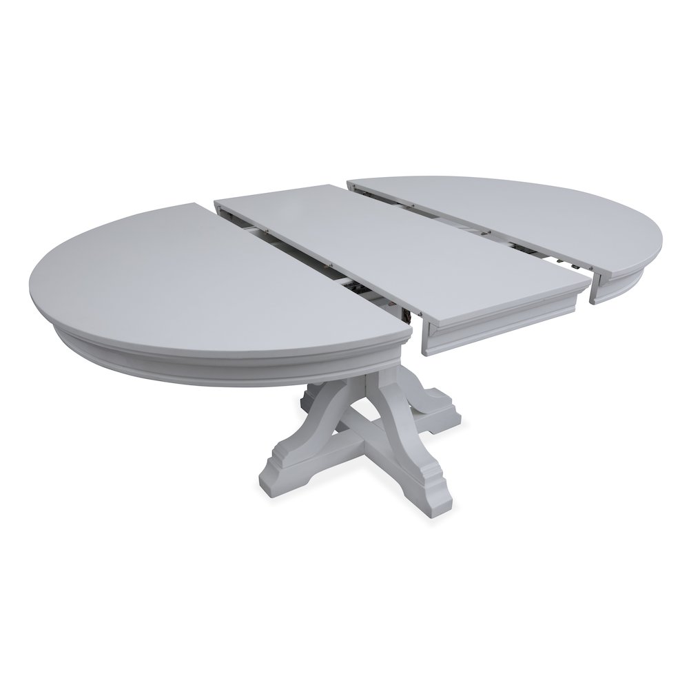 Charleston Harbor Gray Grey Extendable 48" Round Dining Table. Picture 15