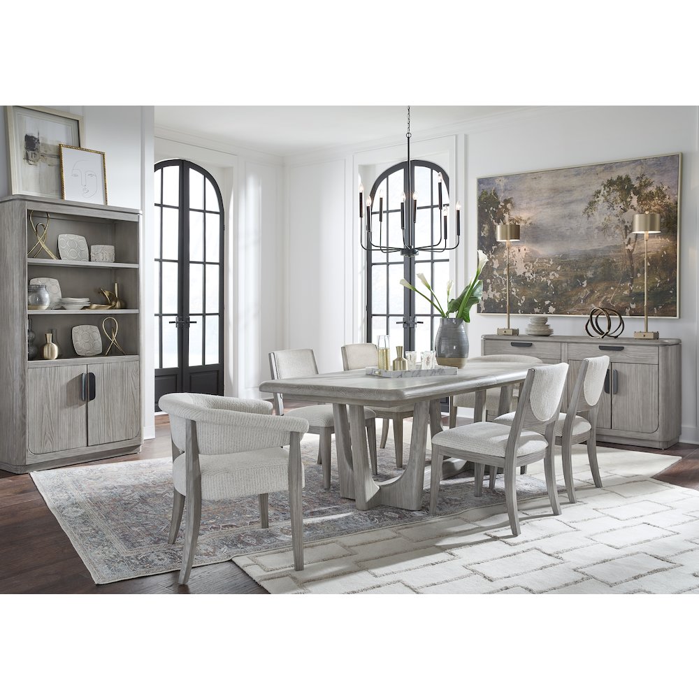 Braelyn Dorian Grey Extendable Trestle Dining Table. Picture 9