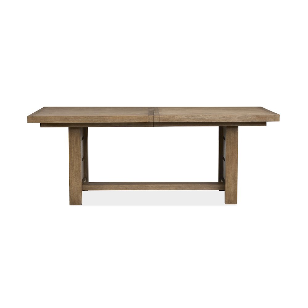 Plum Creek Sierra Brown Extendable Trestle Dining Table. Picture 5