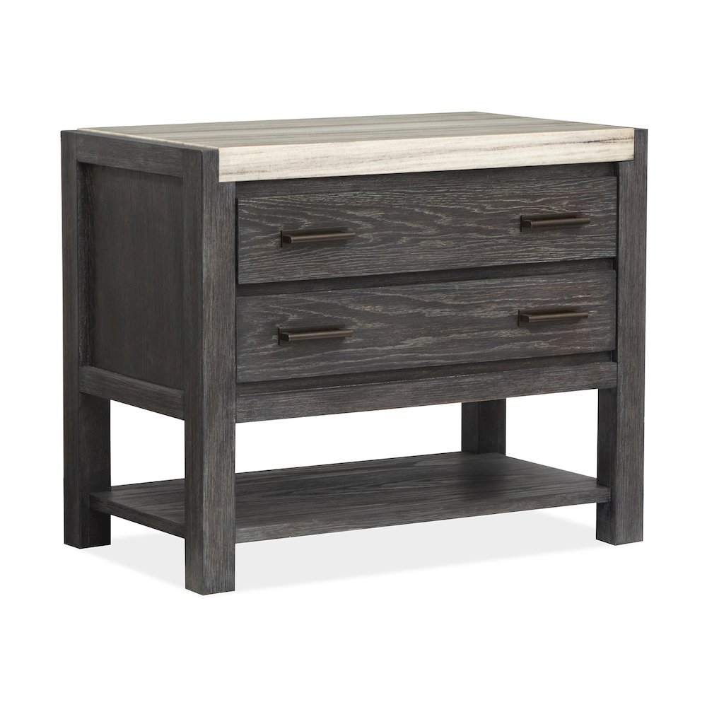 Plum Creek Ravenwood Black Open Nightstand. Picture 1