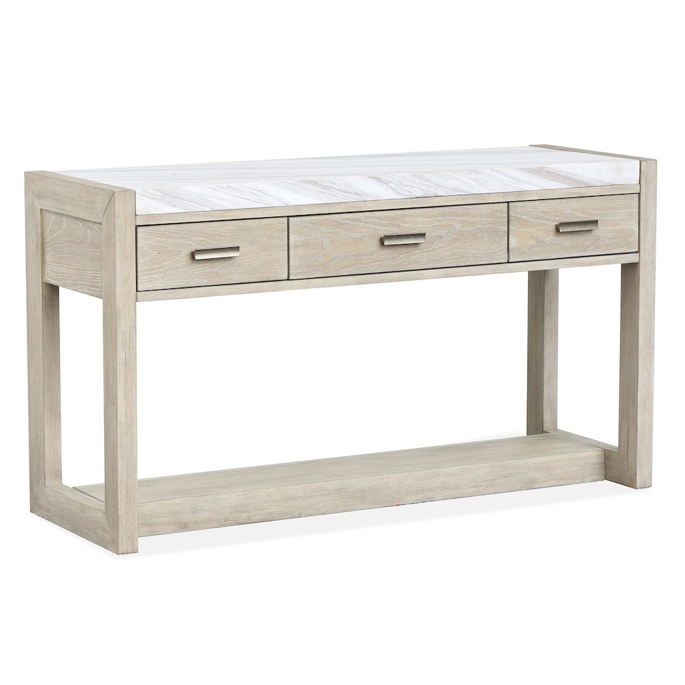 Preston Gallery Buff And Antique Silver Rectangular Sofa Table. Picture 1