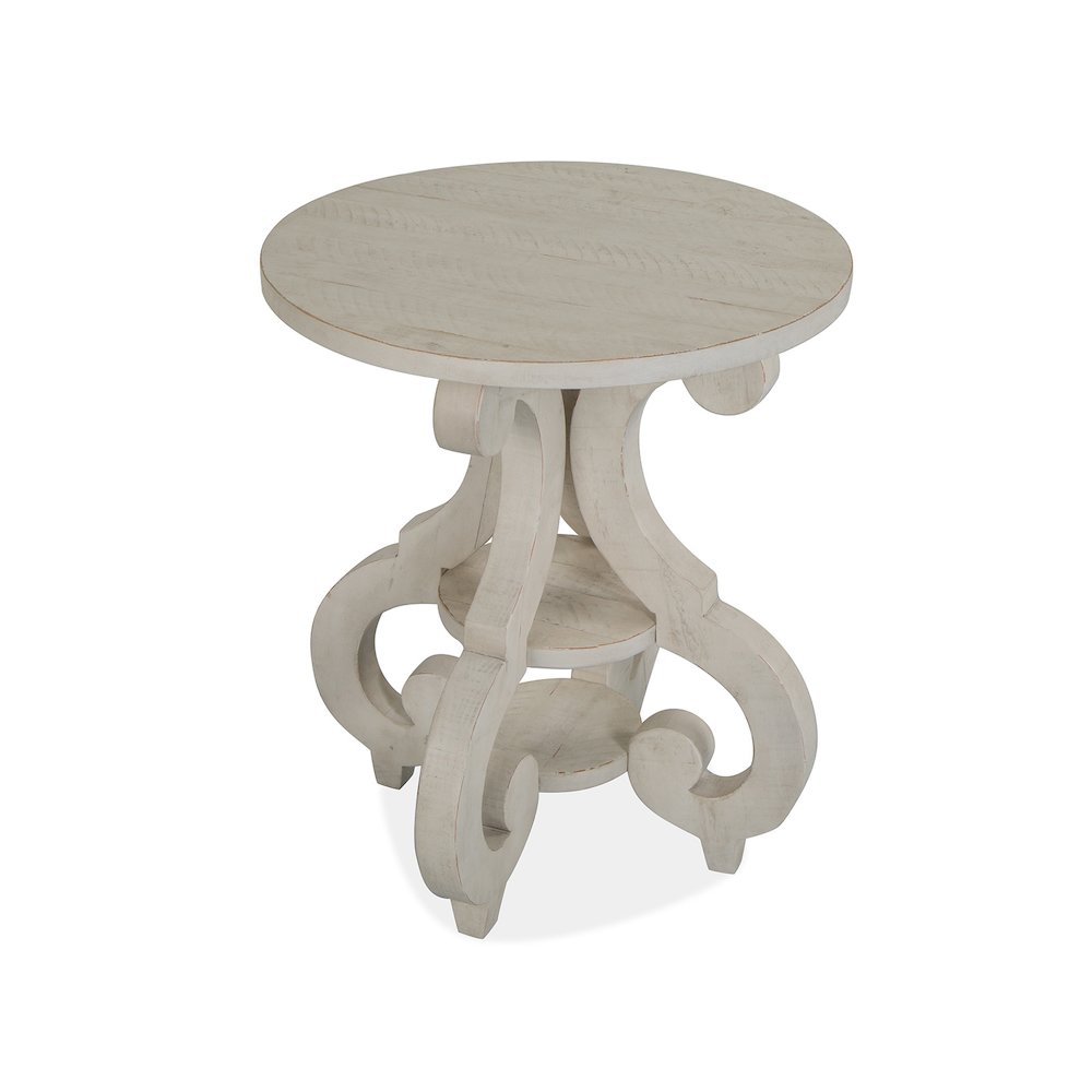 Bronwyn Alabaster Round Accent Table. Picture 1