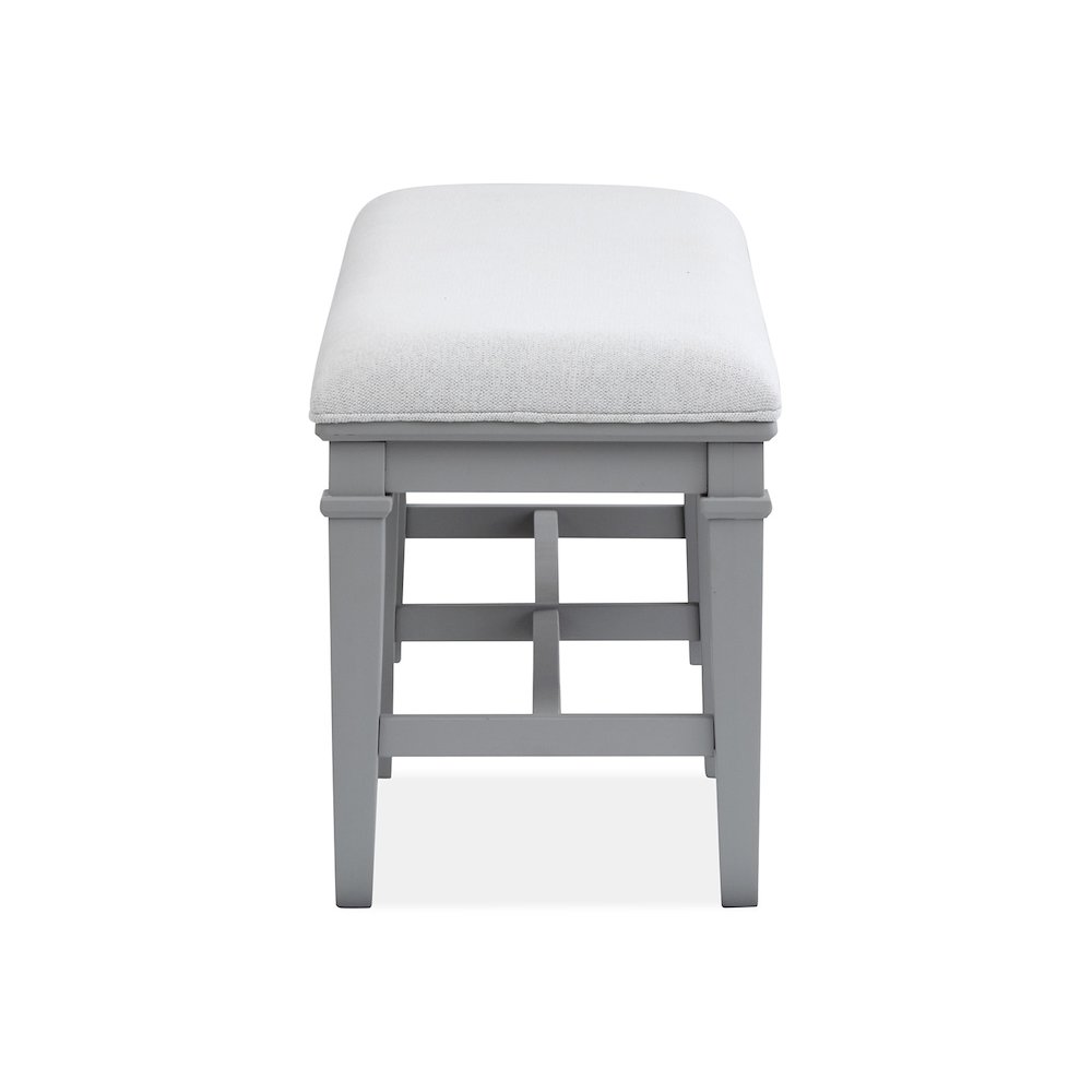 Charleston Harbor Gray Grey Upholstered Bench. Picture 3