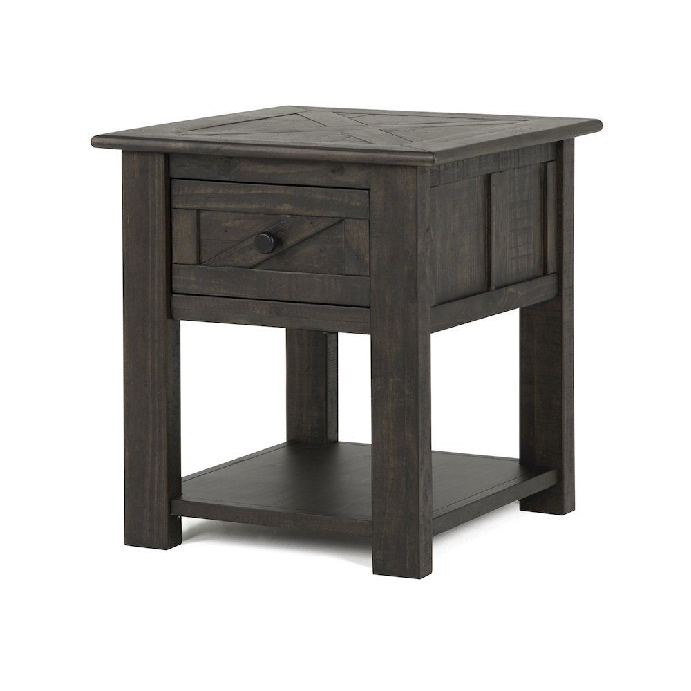 Garrett Weathered Charcoal Rectangular End Table. Picture 1