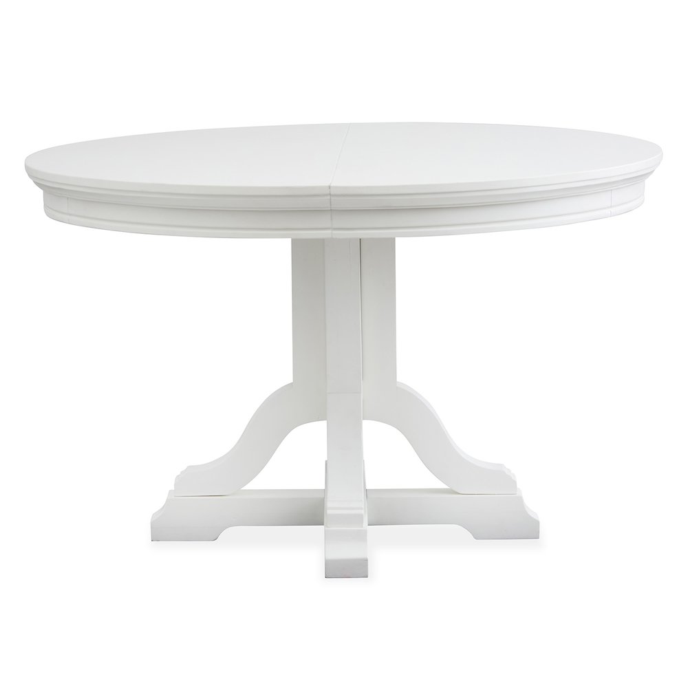 Charleston White Dove White Extendable 48" Round Dining Table. Picture 6