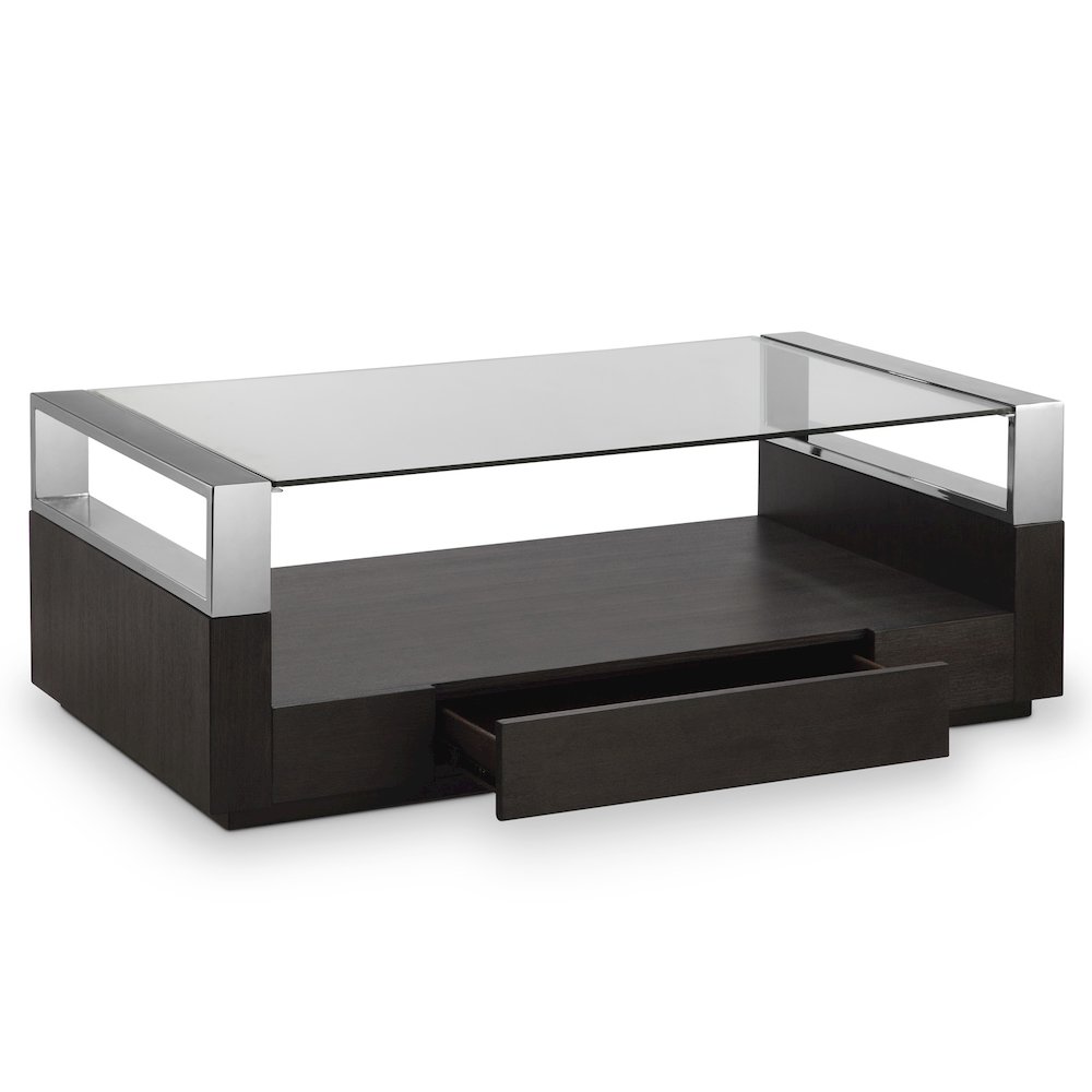 Revere Graphite Rectangular Cocktail Table With Casters. Picture 3