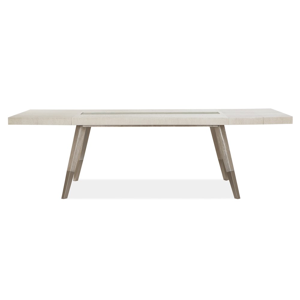 Lenox Warm Silver And Acadia White Extendable Rectangular Dining Table. Picture 6
