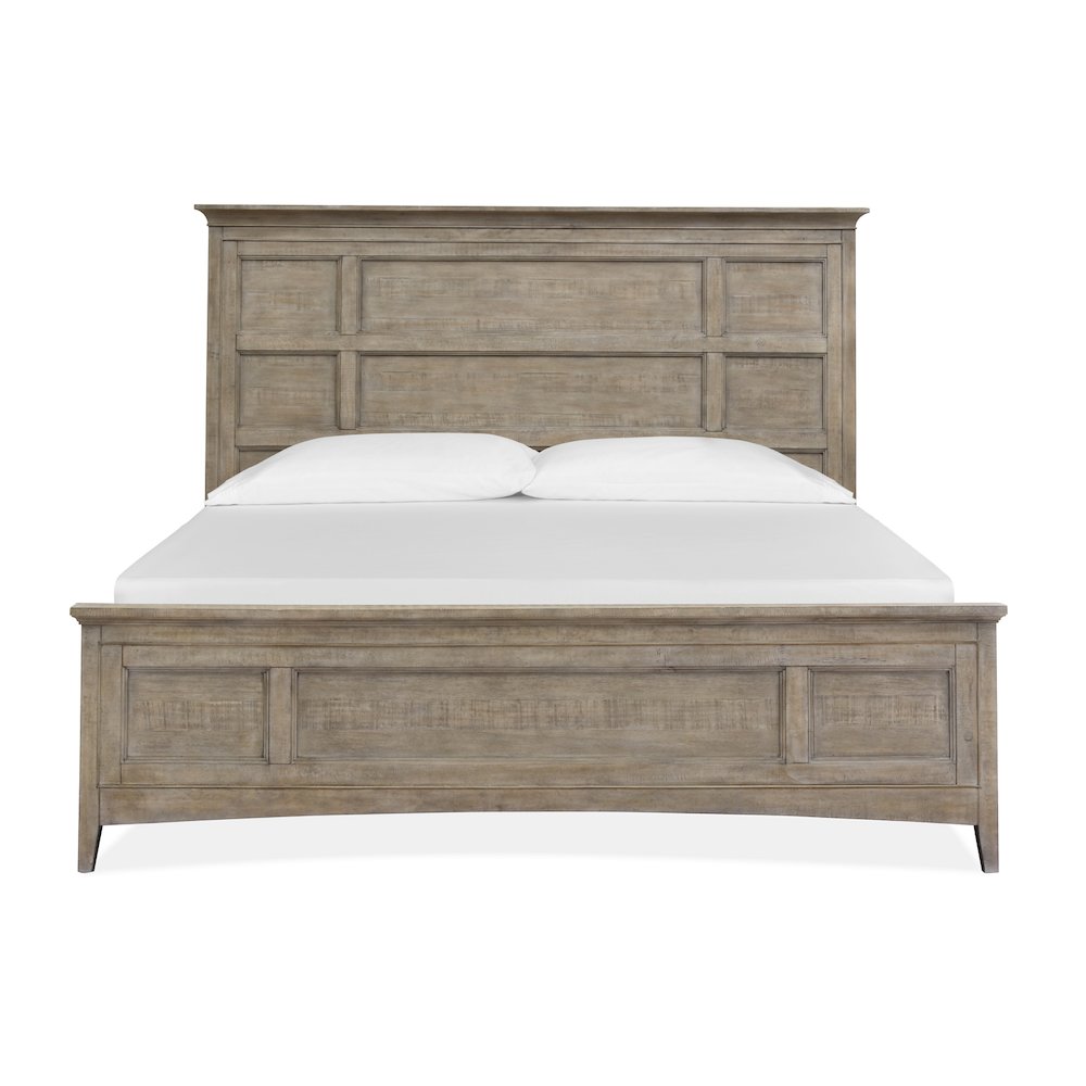 Paxton Place Dovetail Grey Queen Panel Storage Bed. Picture 3