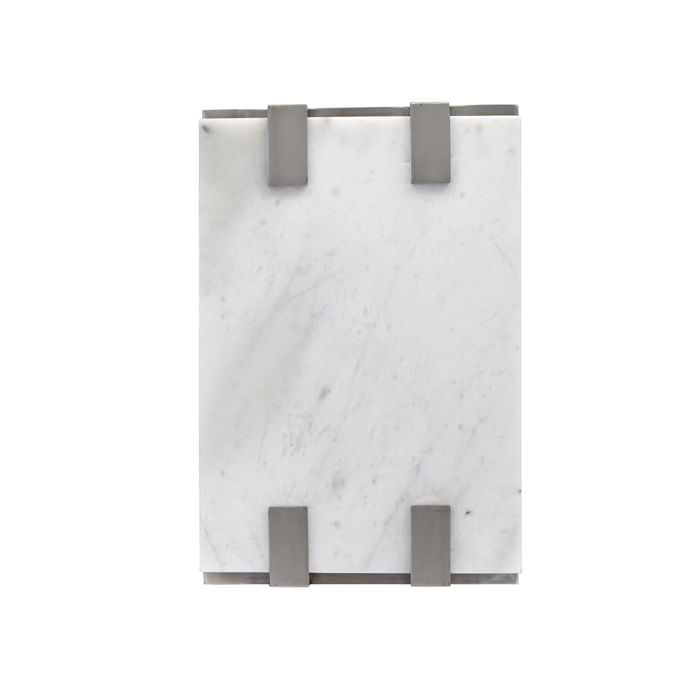 Pearl White And Roasted Almond And Brushed Platinum Rectangular Accent Table. Picture 7