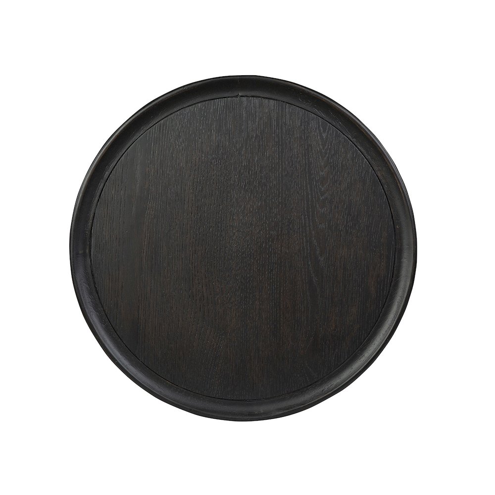 Lindon Coffee Bean Round Pedestal Accent End Table. Picture 3