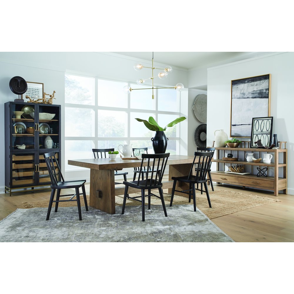 Lindon Belgian Wheat Trestle Dining Table. Picture 7