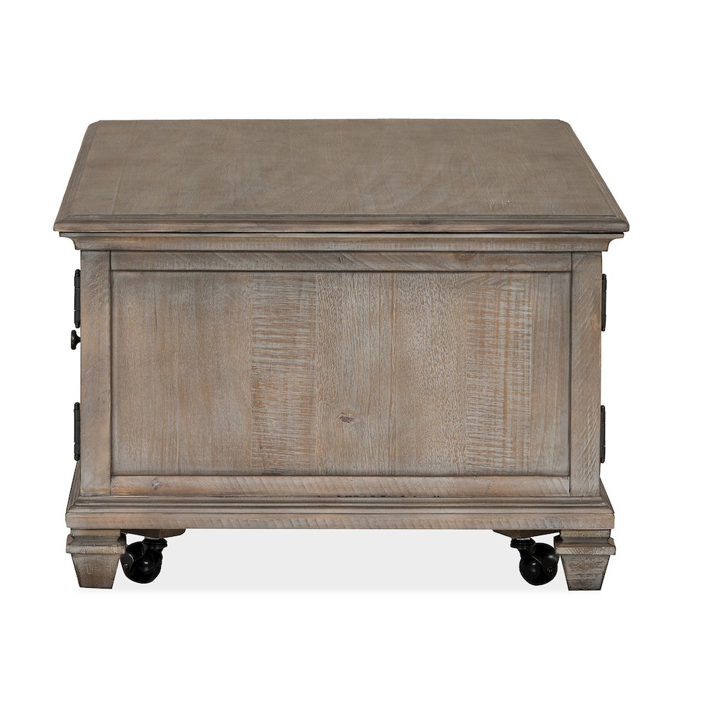 Lancaster Dovetail Grey Lift Top Storage Cocktail Table With Casters. Picture 5