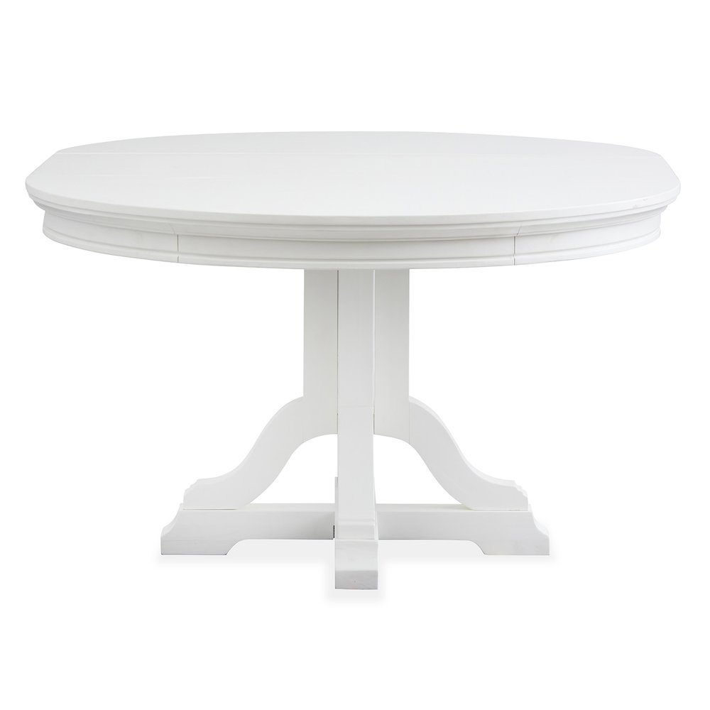 Charleston White Dove White Extendable 48" Round Dining Table. Picture 5