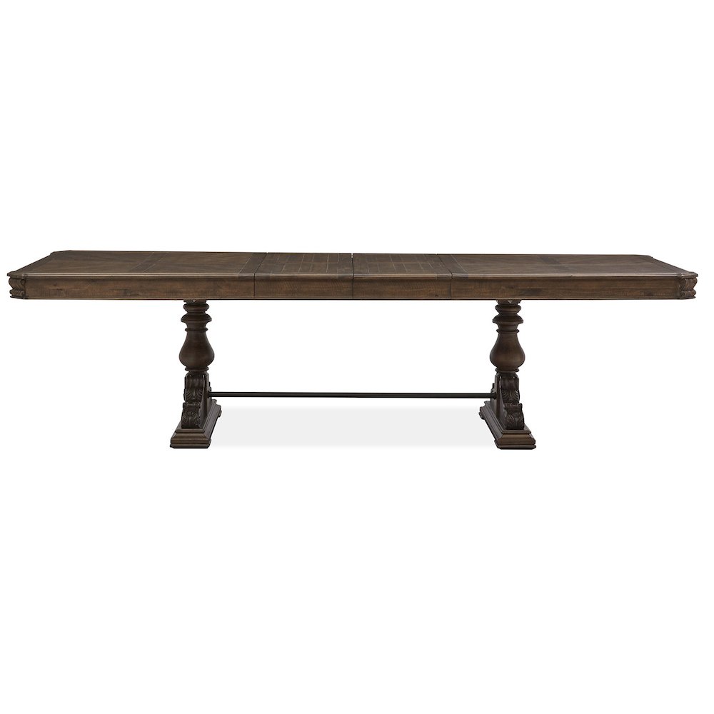 Durango Willadeene Brown Extendable Trestle Dining Table. Picture 4