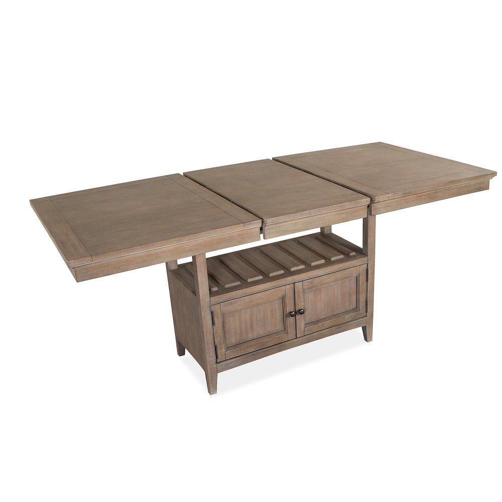 Paxton Place Dovetail Grey Extendable Counter Height Dining Table. Picture 7