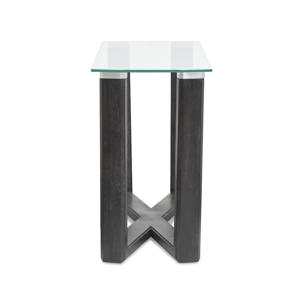 Wexler Black Truffle And Clear Glass Rectangular Sofa Table. Picture 4