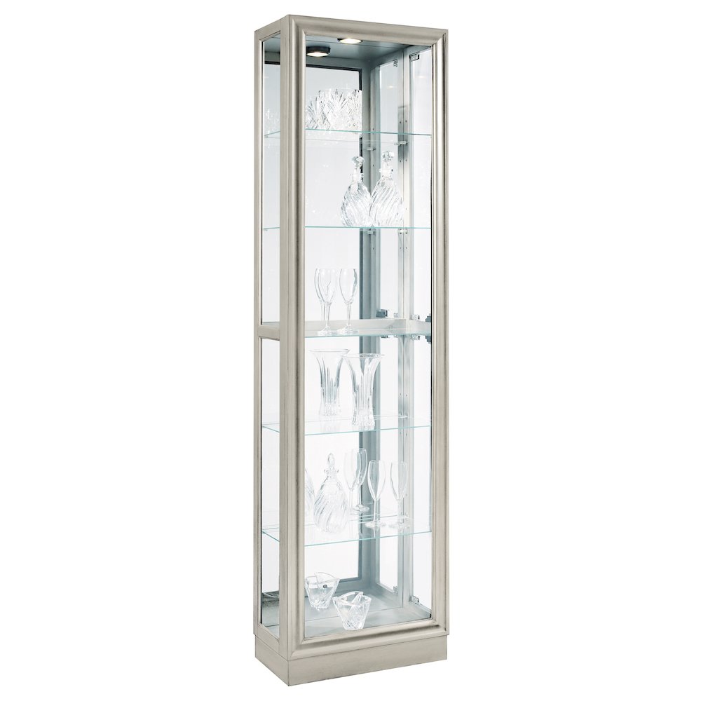 Pulaski Curios Platinum Silver Side Entry 5 Shelf Curio Cabinet. Picture 1