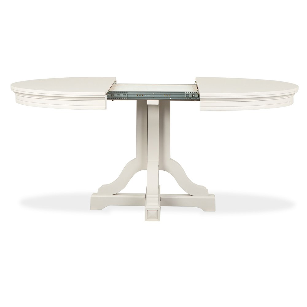 Willowbrook Egg Shell White Extendable 48" Round Dining Table. Picture 8
