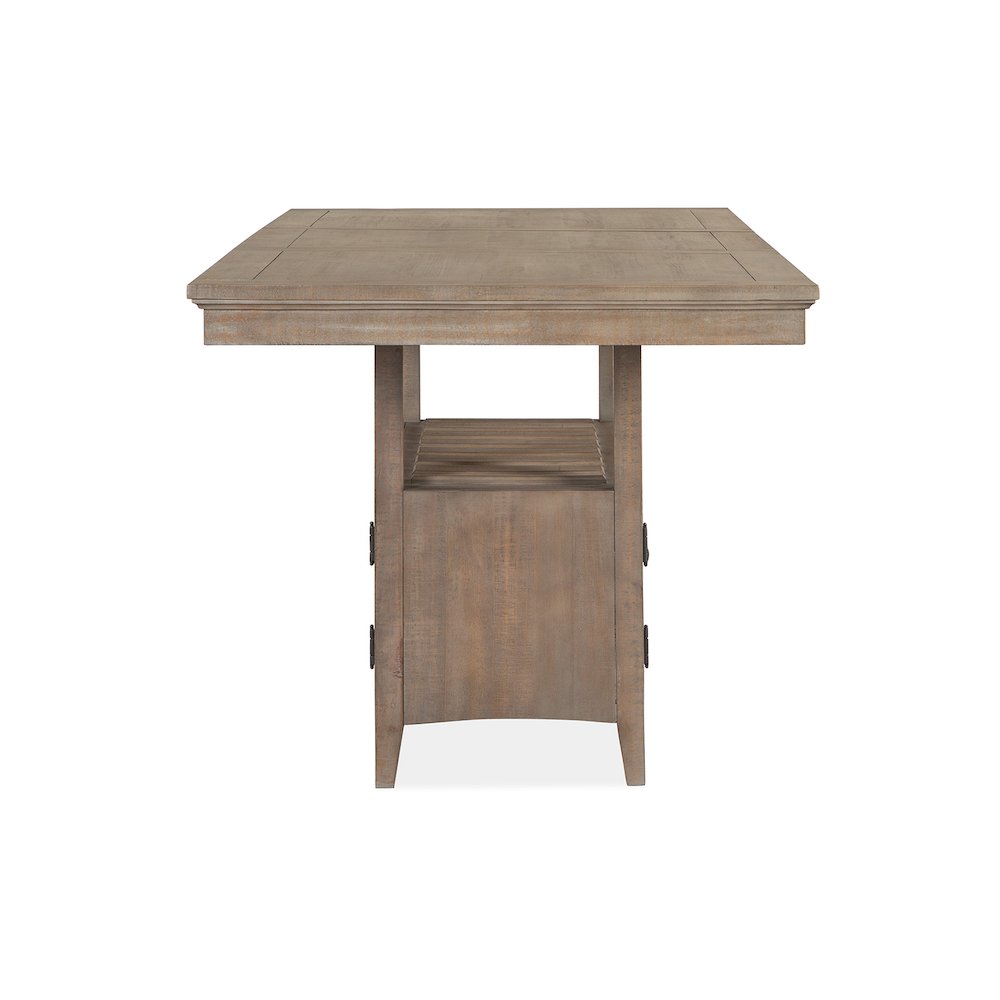 Paxton Place Dovetail Grey Extendable Counter Height Dining Table. Picture 3