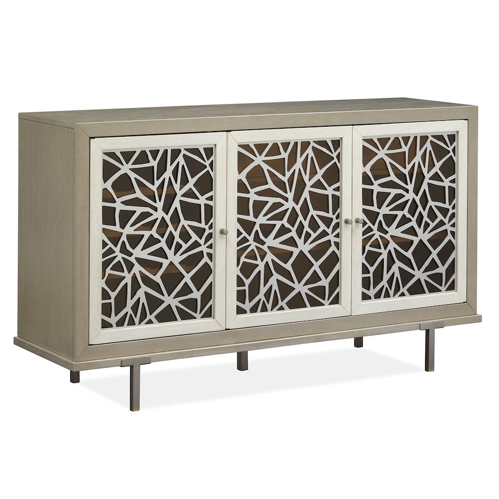Lenox Warm Silver And Acadia White Server. Picture 1