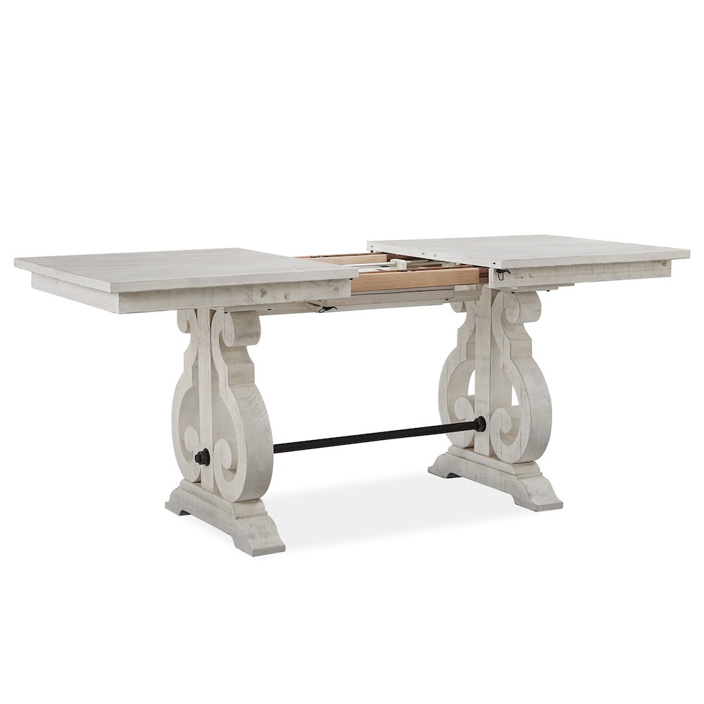 Alabaster And Toasted Nutmeg Extendable Rectangular Counter Height Dining Table. Picture 6