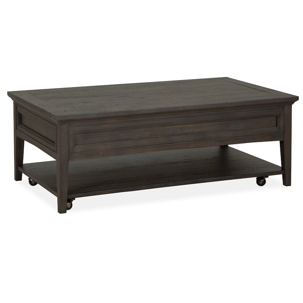 Westley Falls Graphite Rectangular Cocktail Table With Casters. Picture 4