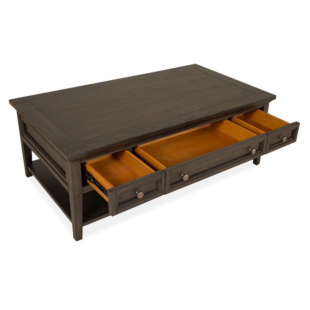 Westley Falls Graphite Rectangular Cocktail Table With Casters. Picture 6