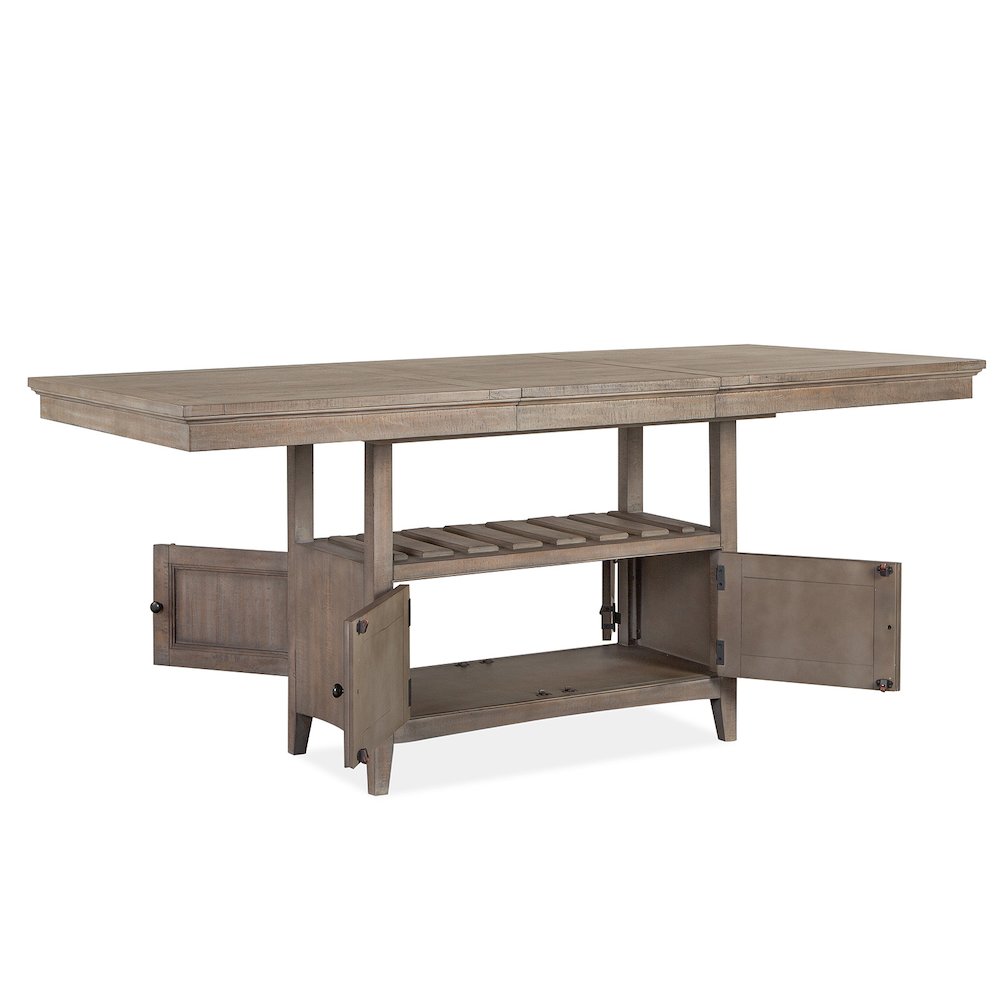 Paxton Place Dovetail Grey Extendable Counter Height Dining Table. Picture 9