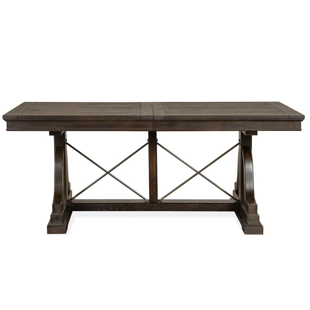 Westley Falls Graphite Extendable Trestle Dining Table. Picture 2