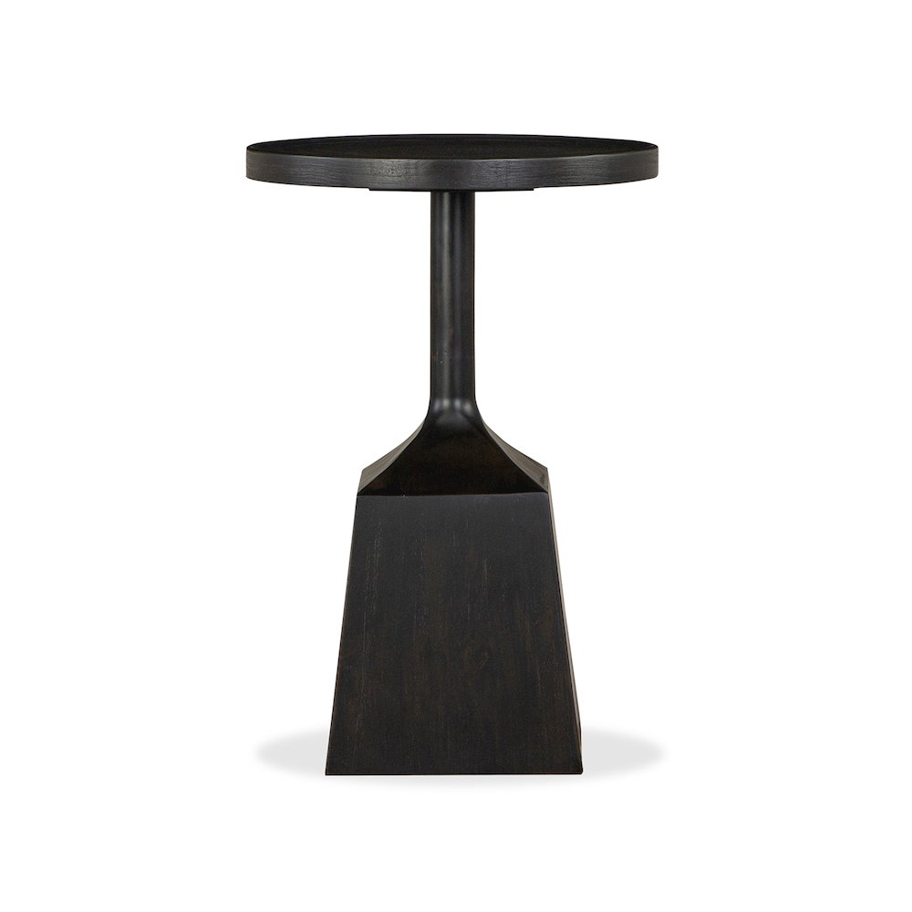 Lindon Coffee Bean Round Pedestal Accent End Table. Picture 2