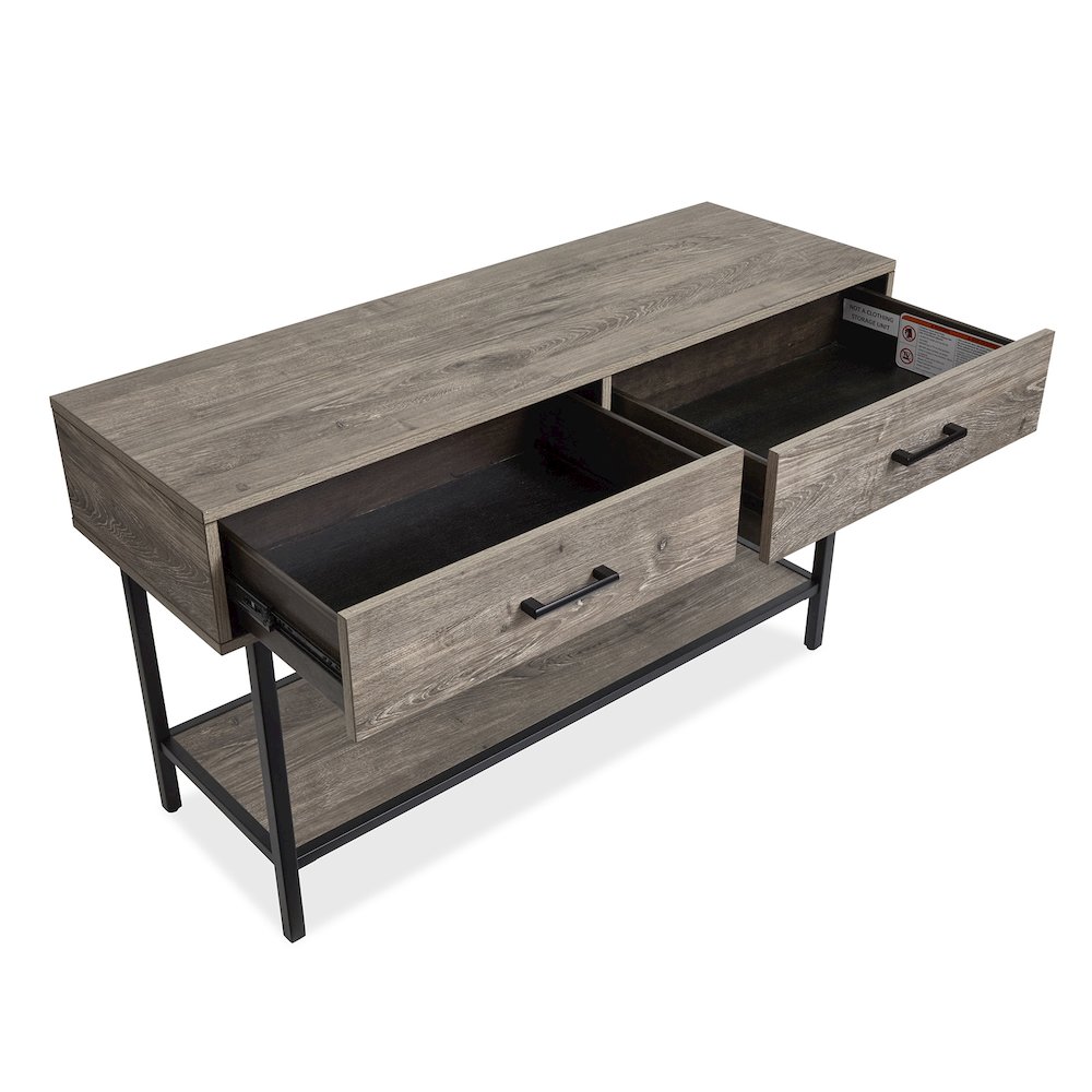 Fenwick Whitetail Brown And Smoke Glass Rectangular Sofa Table. Picture 7