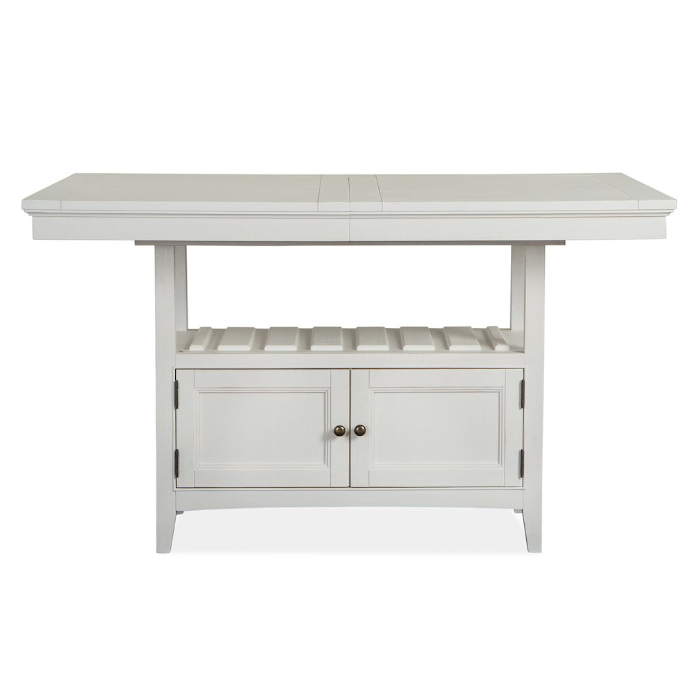 Heron Cove Chalk White And Dovetail Grey Extendable Counter Height Dining Table. Picture 2
